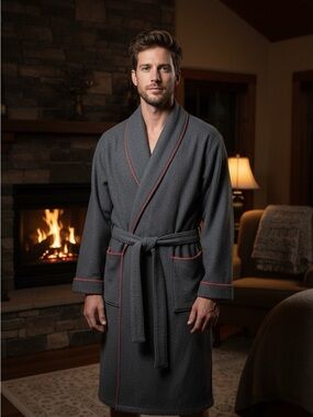 St. John's Bay Gray Robe with Red Trim